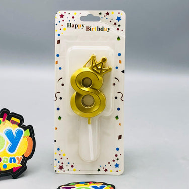 Number 8 Crown Designed Birthday Candle